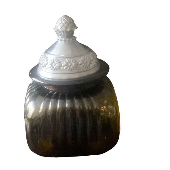 Vintage Artland Apothecary Amber Glass Jar Canister A Charming Addition Rare HTF - Picture 10 of 15